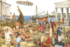 10 Antico Porto di Atene, acquerello su carta, Loescher editore